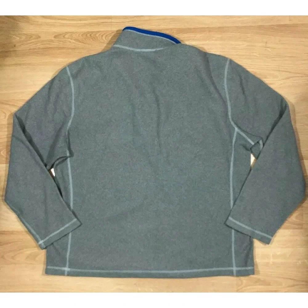 Mens THE NORTH FACE Fleece 1/4 Zip Size Large Gray And Blue Long Sleeve‎